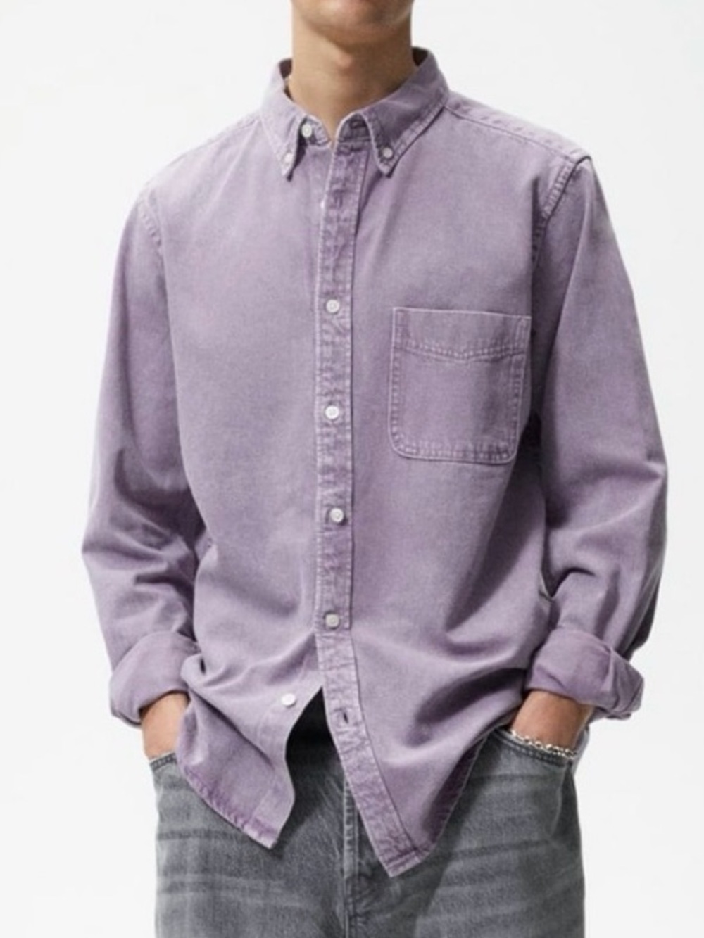 Lilac Zara Denim Button Down S
